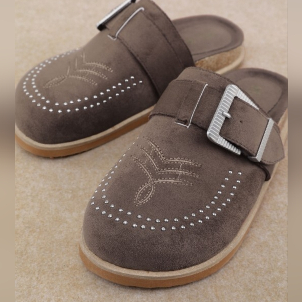 Buckle Detail Brown Mules Shoes BRAND NEW WITH BOX - Picture 8 of 8